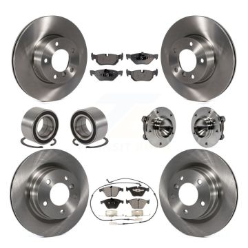 Front Rear Hub Bearings Assembly Disc Brake Rotors And Pads Shoes Kit (10Pc) For BMW 328i KBB-109217