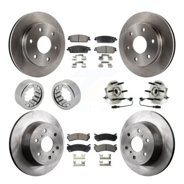 Front Rear Hub Bearing Disc Brake Rotor Pads Shoe Kit (10Pc) For Chevrolet Silverado 1500 KBB-109315