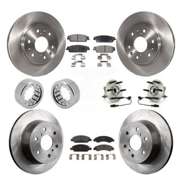 Front Rear Hub Bearing Brake Rotor & Pad Shoe Kit (10Pc) For Chevrolet Silverado 1500 GMC KBB-109316