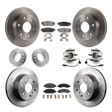Front Rear Wheel Hub Bearing Disc Brake Rotor And Pad Shoe Kit (10Pc) For GMC Sierra 1500 KBB-109317