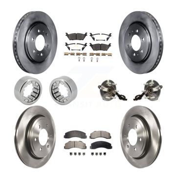 Front Rear Hub Bearing Assembly Disc Brake Rotors And Pads Shoe Kit (10Pc) For Ford F-150 KBB-109347