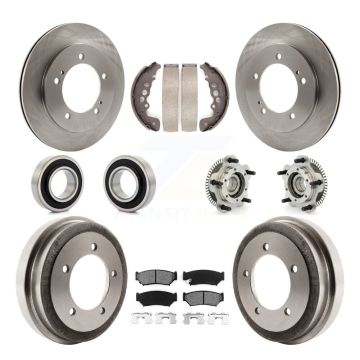Front Rear Hub Bearing Disc Brake Rotor Pads Shoe Kit (10Pc) For Chevrolet Tracker Suzuki KBB-109352