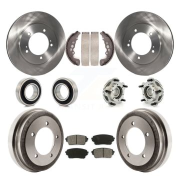 Front Rear Hub Bearing Disc Brake Rotors And Pads Shoe Kit (10Pc) For Suzuki Grand Vitara KBB-109353
