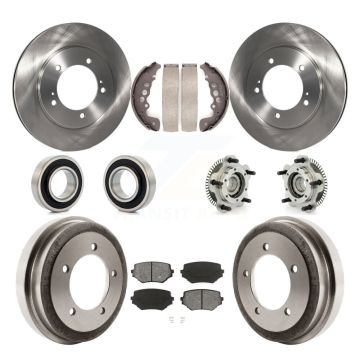 Front Rear Hub Bearing Disc Brake Rotors And Pads Shoe Kit (10Pc) For Suzuki Grand Vitara KBB-109354