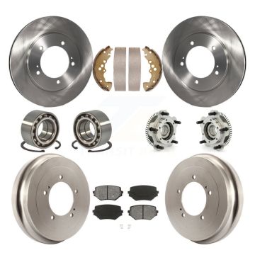 Front Rear Hub Bearing Disc Brake Rotor Pads Shoe Kit (10Pc) For Suzuki XL-7 Grand Vitara KBB-109357