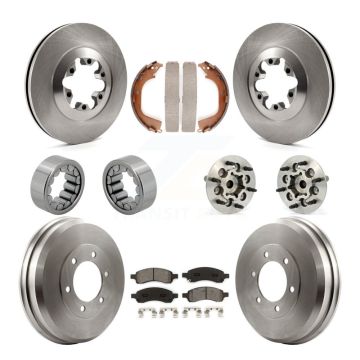 Front Rear Hub Bearing Brake Rotor Pads Shoe Kit (10Pc) For Chevrolet Colorado GMC Canyon KBB-109376