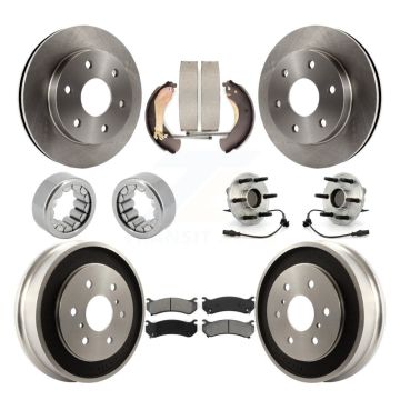 Front Rear Hub Bearing Disc Brake Rotor Pads Shoe Kit (10Pc) For Chevrolet Silverado 1500 KBB-109433