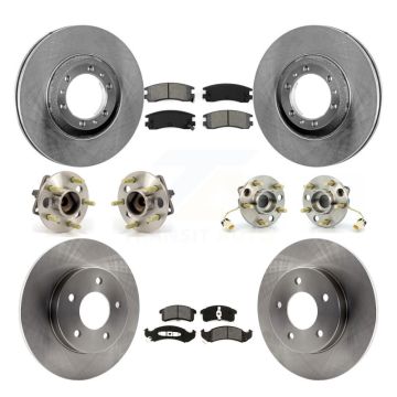 Front Rear Hub Bearing Brake Rotor And Pad Kit (10Pc) For Buick Riviera Oldsmobile Aurora KBB-109451