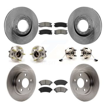 Front Rear Hub Bearing Brake Rotor & Pads Kit (10Pc) For Buick LeSabre Pontiac Bonneville KBB-109452