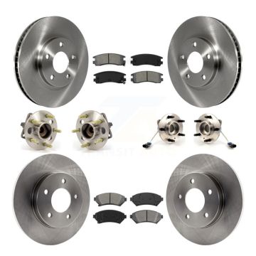 Front Rear Hub Bearing Brake Rotor Pad Kit (10Pc) For Buick Park Avenue Oldsmobile Aurora KBB-109453