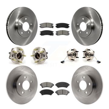 Front Rear Hub Bearing Brake Rotor & Pad Kit (10Pc) For 2003-2004 Buick Park Avenue Ultra KBB-109454