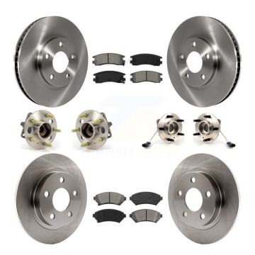 Front Rear Hub Bearing Brake Rotor & Pads Kit (10Pc) For Buick LeSabre Pontiac Bonneville KBB-109455
