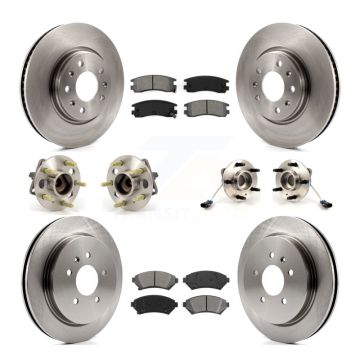 Front Rear Hub Bearing Brake Rotor Pads Kit (10Pc) For Cadillac Seville With Vented KBB-109457