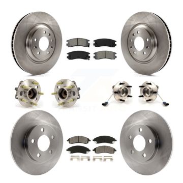 Front Rear Hub Bearing Disc Brake Rotor & Pads Kit (10Pc) For 2004 Pontiac Bonneville GXP KBB-109458