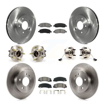 Front Rear Hub Bearings Assembly Disc Brake Rotors And Pads Kit (10Pc) For Buick Lucerne KBB-109460