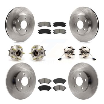 Front Rear Hub Bearing Disc Brake Rotor & Pad Kit (10Pc) For 2005 Buick Park Avenue Ultra KBB-109461