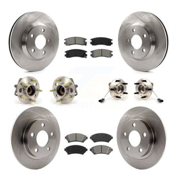 Front Rear Hub Bearing Brake Rotor & Pads Kit (10Pc) For Buick LeSabre Pontiac Bonneville KBB-109462