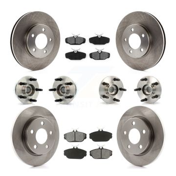 Front Rear Hub Bearing Disc Brake Rotor And Pads Kit (10Pc) For Ford Taurus Mercury Sable KBB-109469
