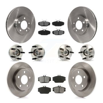 Front Rear Hub Bearing Brake Rotor And Pad Kit (10Pc) For Ford Taurus Lincoln Continental KBB-109470