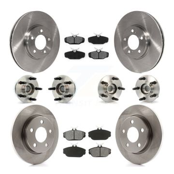 Front Rear Hub Bearing Brake Rotor Pads Kit (10Pc) For 01-02 Ford Taurus Disc rear brakes KBB-109471