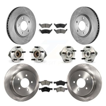 Front Rear Hub Bearing Brake Rotor Pad Kit (10Pc) For Dodge Grand Caravan Chrysler Town & KBB-109484