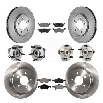 Front Rear Hub Bearing Brake Rotor Pad Kit (10Pc) For Dodge Grand Caravan Chrysler Town & KBB-109488