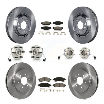 Front Rear Hub Bearing Assembly Disc Brake Rotor And Pads Kit (10Pc) For Cadillac SRX RWD KBB-109511