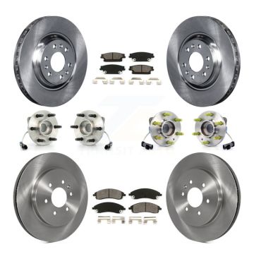 Front Rear Hub Bearing Assembly Disc Brake Rotor And Pads Kit (10Pc) For Cadillac SRX AWD KBB-109512