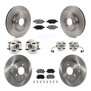 Front Rear Hub Bearing Brake Rotor Pads Kit (10Pc) For 04-07 Saturn Ion With 4 Lug Wheels KBB-109513