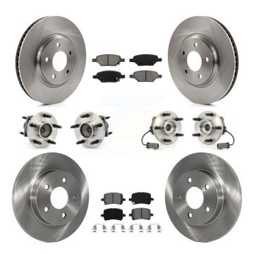 Front Rear Hub Bearing Disc Brake Rotor & Pads Kit (10Pc) For Chevrolet Cobalt Saturn Ion KBB-109517