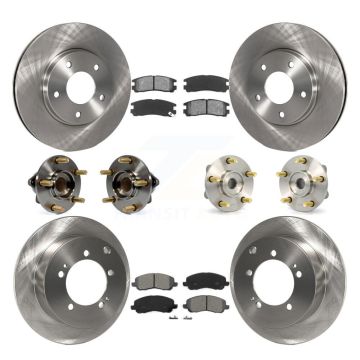 Front Rear Hub Bearings Disc Brake Rotors And Pads Kit (10Pc) For Mitsubishi Eclipse KBB-109523