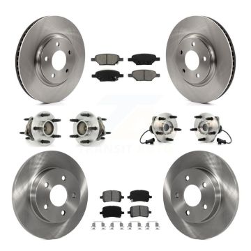 Front Rear Hub Bearing Brake Rotor And Pad Kit (10Pc) For Chevrolet Malibu HHR Pontiac G6 KBB-109530