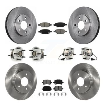 Front Rear Hub Bearing Assembly Disc Brake Rotor And Pads Kit (10Pc) For Chevrolet Malibu KBB-109532