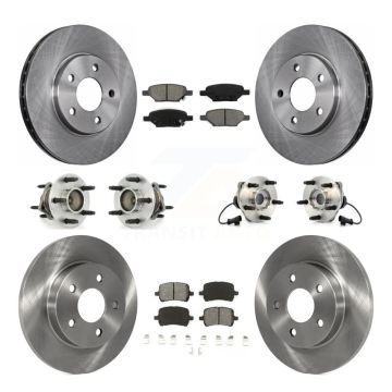 Front Rear Hub Bearing Disc Brake Rotor & Pads Kit (10Pc) For Chevrolet Malibu Pontiac G6 KBB-109533