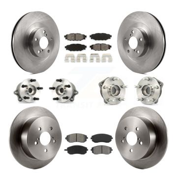 Front Rear Hub Bearing Disc Brake Rotor And Pad Kit (10Pc) For 2005 Subaru Outback Legacy KBB-109541