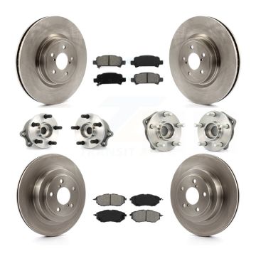 Front Rear Hub Bearings Assembly Disc Brake Rotors And Pads Kit (10Pc) For Subaru Legacy KBB-109542