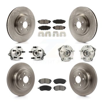 Front Rear Hub Bearings Assembly Disc Brake Rotors And Pads Kit (10Pc) For Subaru Legacy KBB-109543