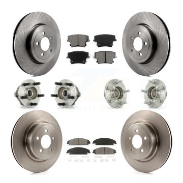 Front Rear Hub Bearing Brake Rotor & Pad Kit (10Pc) For Dodge Charger With Police Package KBB-109548