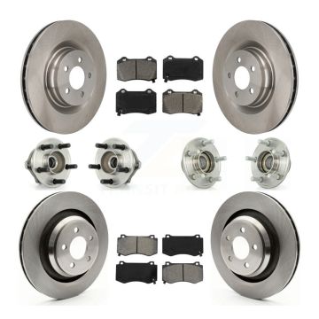Front Rear Hub Bearing Brake Rotor & Pad Kit (10Pc) For Chrysler 300 Dodge Charger Magnum KBB-109549