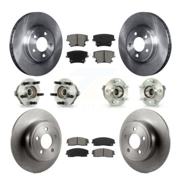 Front Rear Hub Bearing Brake Rotor Pads Kit (10Pc) For Dodge Charger Magnum AWD with 2.7L KBB-109550