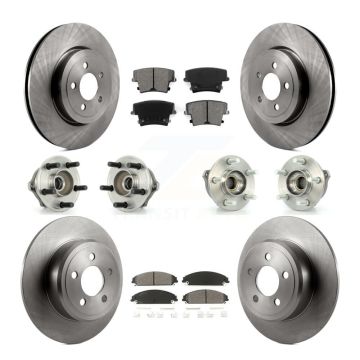 Front Rear Hub Bearing Brake Rotor & Pads Kit (10Pc) For 05-06 Chrysler 300 AWD with 3.5L KBB-109551