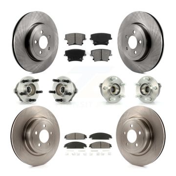 Front Rear Hub Bearing Brake Rotor & Pad Kit (10Pc) For Dodge Charger With Police Package KBB-109553