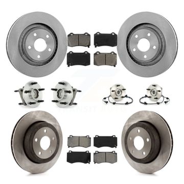 Front Rear Hub Bearing Brake Rotor Pads Kit (10Pc) For 2006-2010 Jeep Grand Cherokee SRT8 KBB-109555