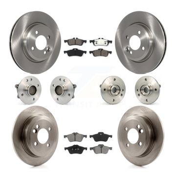 Front Rear Hub Bearing Disc Brake Rotor And Semi-Metallic Pads Kit (10Pc) For Mini Cooper KBB-109556