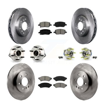 Front Rear Hub Bearing Brake Rotor Pads Kit (10Pc) For Pontiac Montana Chevrolet Uplander KBB-109561