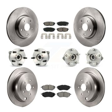 Front Rear Hub Bearing Disc Brake Rotors And Pads Kit (10Pc) For 2008-2014 Subaru Tribeca KBB-109593