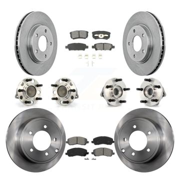 Front Rear Hub Bearings Assembly Disc Brake Rotors And Pads Kit (10Pc) For Dodge Caliber KBB-109598
