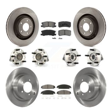 Front Rear Hub Bearings Assembly Disc Brake Rotors And Pads Kit (10Pc) For Dodge Caliber KBB-109601
