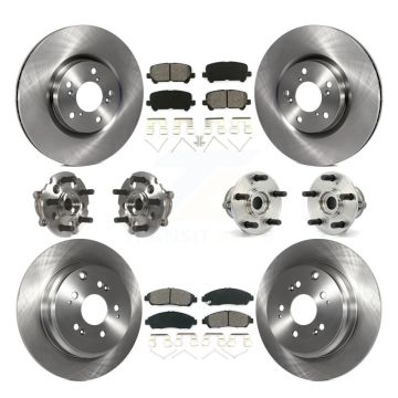 Front Rear Hub Bearing Disc Brake Rotor And Pads Kit (10Pc) For Honda Pilot Acura MDX ZDX KBB-109617