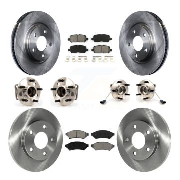 Front Rear Hub Bearing Brake Rotor & Pad Kit (10Pc) For Buick LaCrosse Pontiac Grand Prix KBB-109623